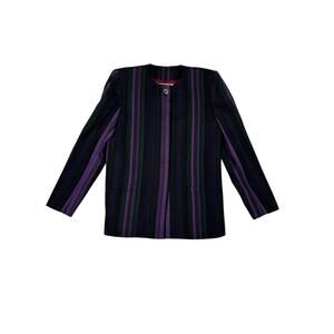 Vintage Kasper Purple Striped Wool Jacket